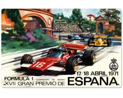 Spanish Formula One Metal Sign - 18" x 12"
