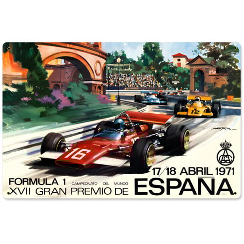 Spanish Formula One Metal Sign - 18" x 12"