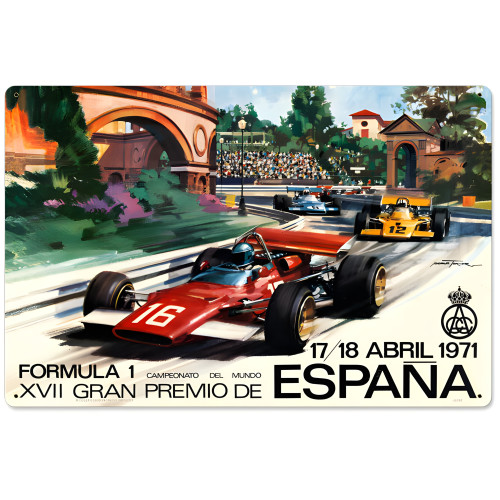 Spanish Formula One Metal Sign - 24" x 16"