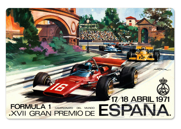Spanish Formula One Metal Sign - 24" x 16"