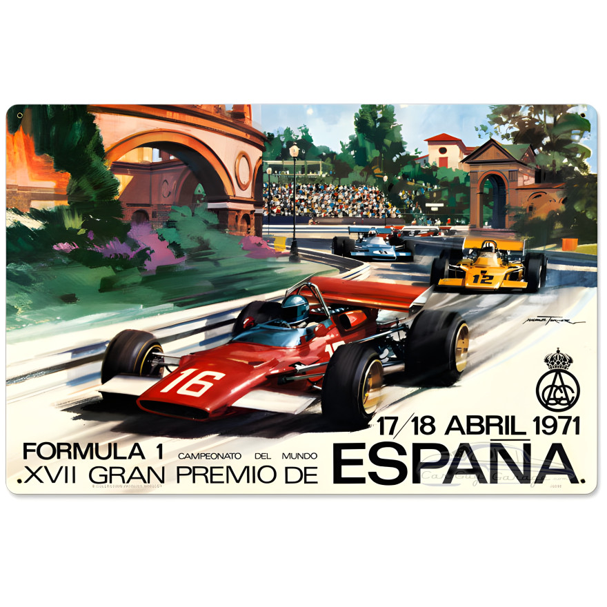 Spanish Formula One Metal Sign - 24" x 16"