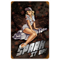 Spark It Up Metal Sign - 18" x 12"
