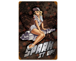 Spark It Up Metal Sign - 18" x 12"