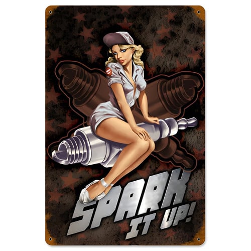 Spark It Up Metal Sign - 18" x 12"