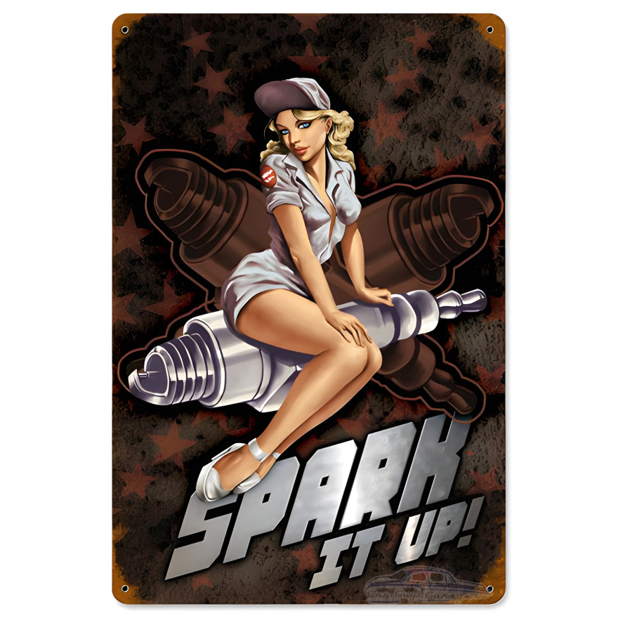 Spark It Up Metal Sign - 18" x 12"
