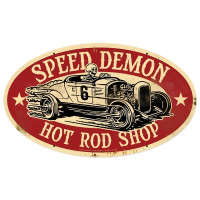 Speed Demon HRShop Metal Sign - 24" x 14"