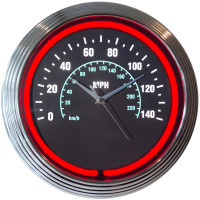 Speedometer Red Neon Garage Wall Clock - 15