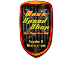 Speed Shop Grill Personalized Metal Sign - 14" x 24"