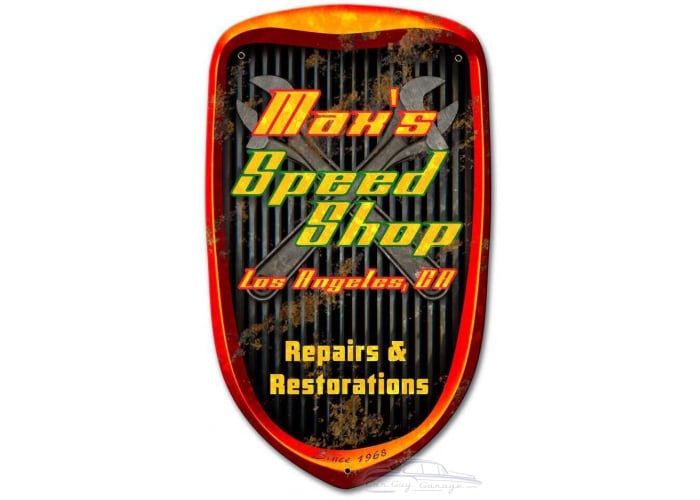 Speed Shop Grill Personalized Metal Sign