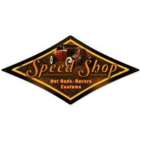 Speed Shop Metal Sign - 28" x 14"