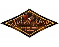 Speed Shop Metal Sign - 28" x 14"