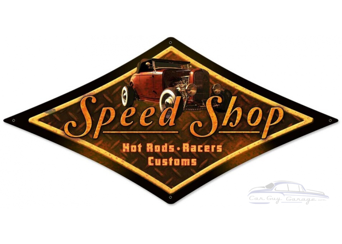 Speed Shop Metal Sign - 28" x 14"