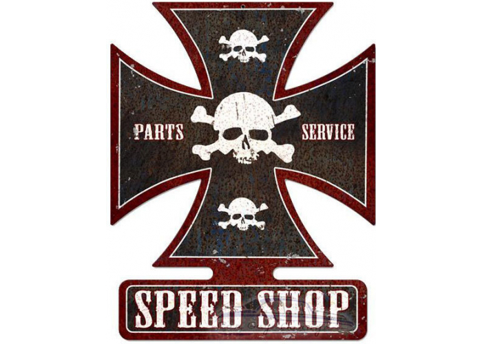 Speed Shop Metal Sign - 19" x 15"