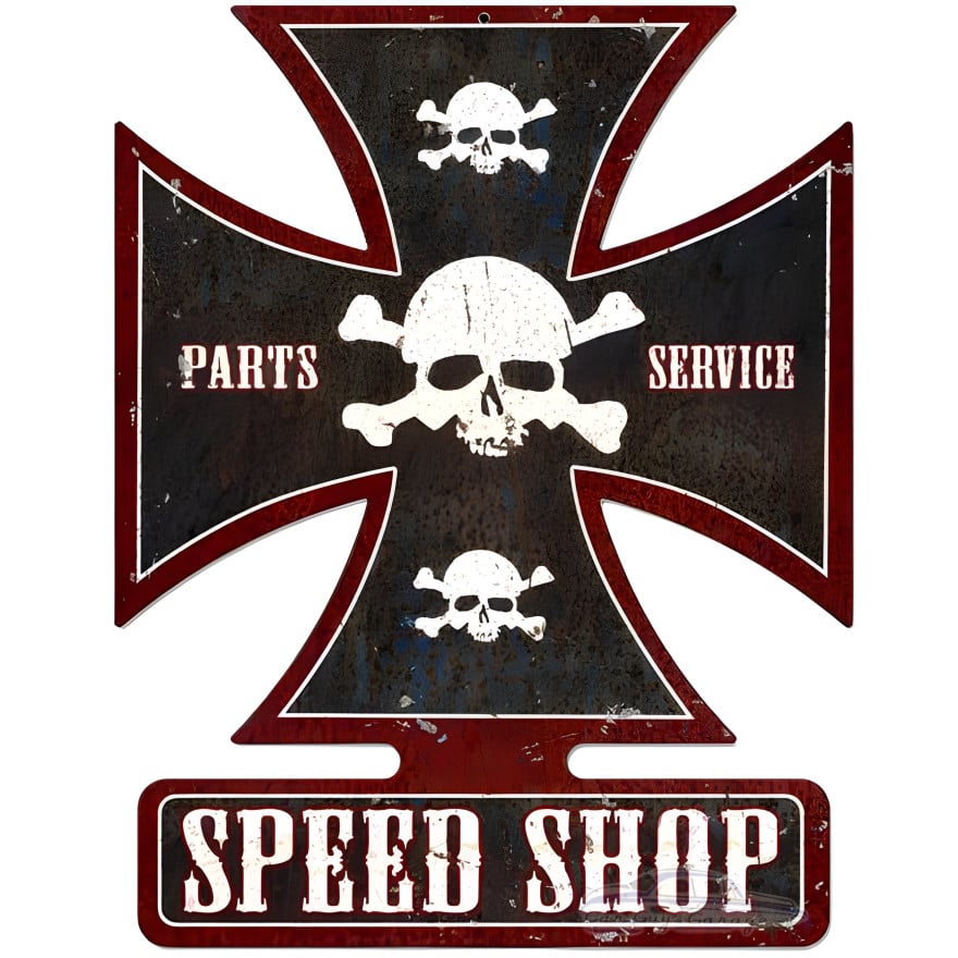 Speed Shop Metal Sign - 19" x 15"