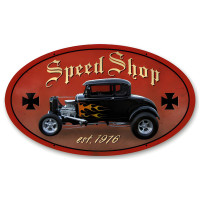 Speed Shop Metal Sign - 14" x 24"