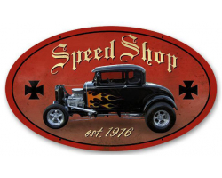 Speed Shop Metal Sign - 14" x 24"