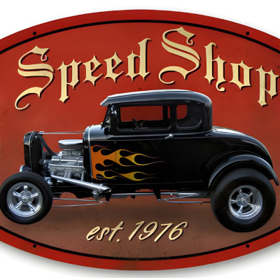 Speed Shop Metal Sign - 14