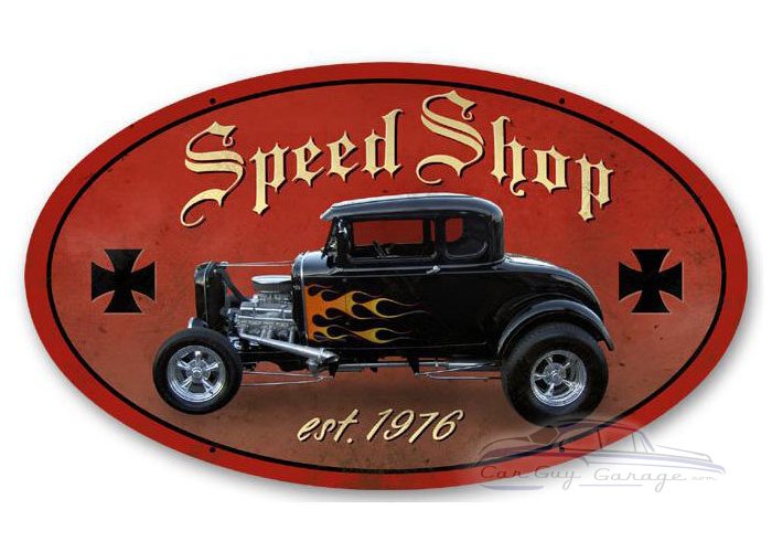 Speed Shop Metal Sign