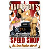 Speed Shop Metal Sign - 16" x 24"