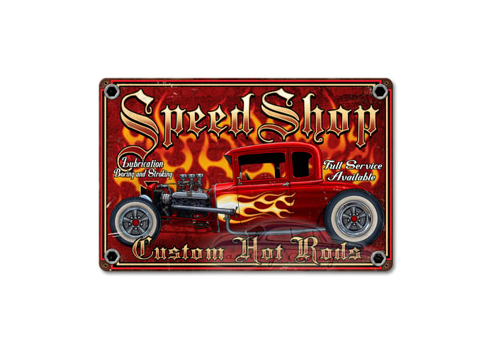 Speed Shop Metal Sign - 18" x 12"
