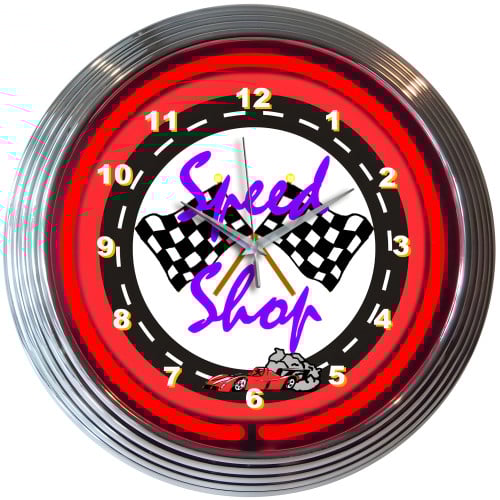 Speed Shop Neon Clock