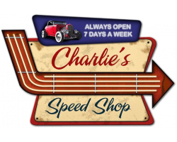 Speed Shop Personalized Metal Sign