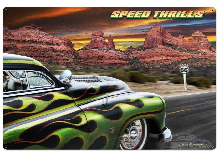 Speed Thrills Metal Sign - 36" x 24"
