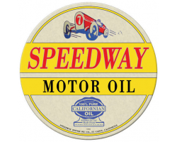 Speedway Oil Metal Sign - 14" Round