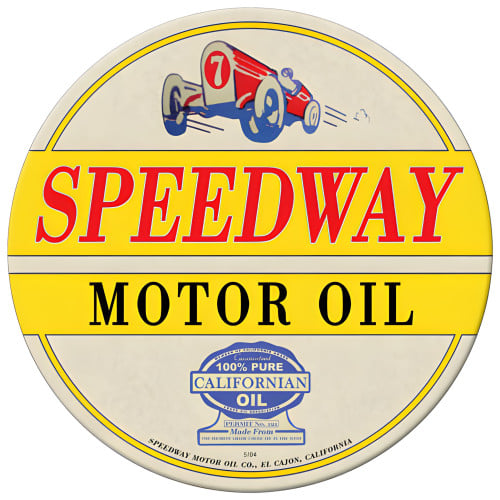 Speedway Oil Metal Sign - 14" Round