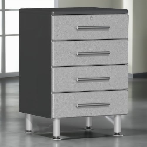 Silver Modular 4-Drawer Base Garage Cabinet