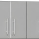 Silver Modular 4 Piece Garage Wall Cabinet Kit Silver Modular 4 Piece Garage Wall Cabinet Kit