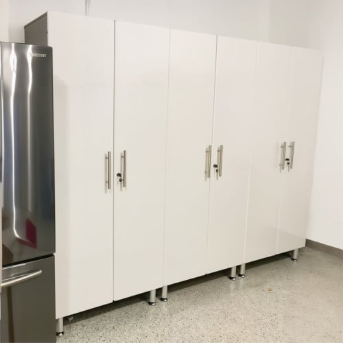 White Modular 3 Piece Garage Storage Closets