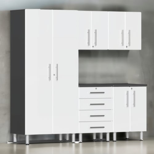 White Modular 5 Piece Kit of Garage Cabinets