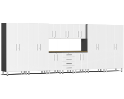 White Modular 11 Piece Kit with Bamboo Worktop
