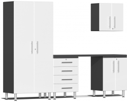 White Modular 5 Piece Kit with Workstation
