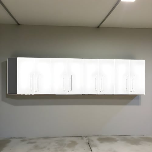 White Modular 4 Piece Garage Wall Cabinet Kit