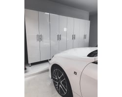 Starfire White Metallic MDF 4-Pc Tall Garage Closets