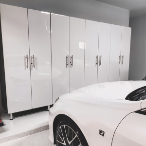 White Modular 4-Piece Tall Locking Garage Storage Closets