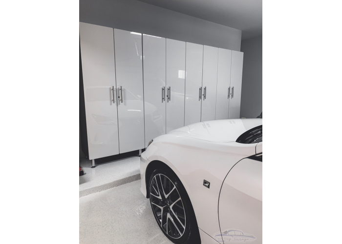 Starfire White Metallic MDF 4-Pc Tall Garage Closets
