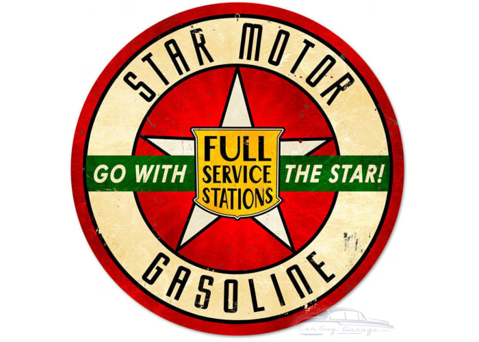 Star Motor Gasoline Metal Sign - 14" x 14"