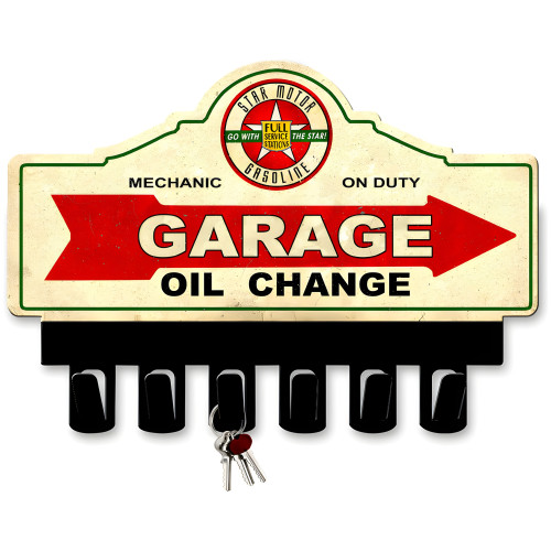Star Motor Gasoline Key Hanger metal sign - 14" x 10"
