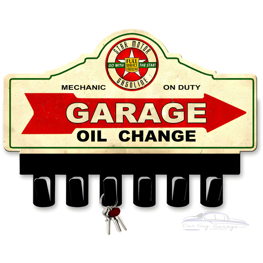 Star Motor Gasoline Key Hanger metal sign - 14" x 10"