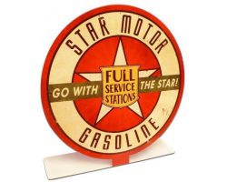 Star Motor Gas Topper Metal Sign - 8" x 8"