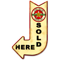 Star Motor Sold Here Arrow Metal Sign - 15" x 24"