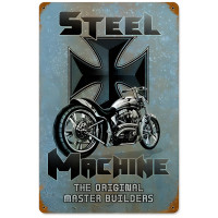 Steel Machine Metal Sign - 12" x 18"