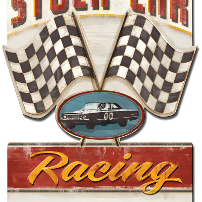 Reproduction Racing Sign Stock Car Racing Metal Sign - 16 x 24 Garage Art