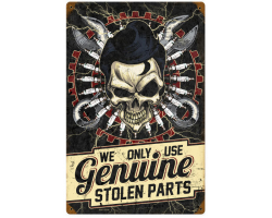 Stolen Parts Metal Sign