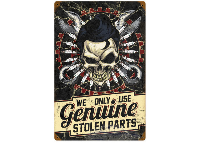 Stolen Parts Metal Sign - 12" x 18"