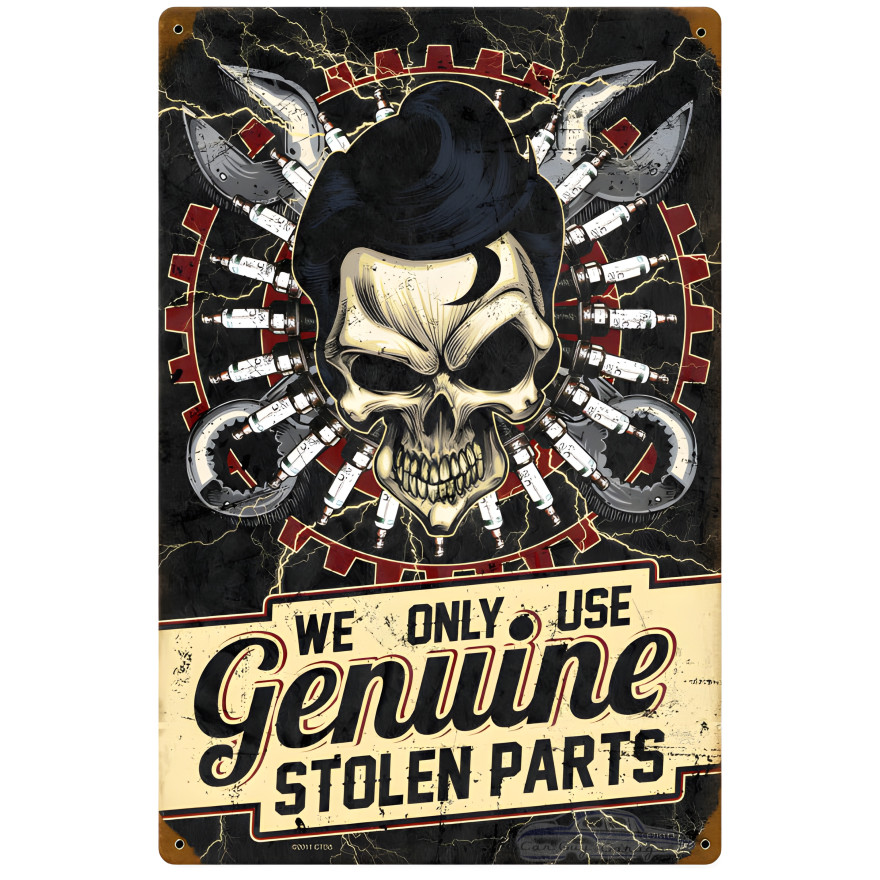 Stolen Parts Metal Sign - 12" x 18"