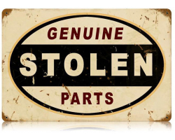 Stolen Parts Metal Sign